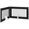 vidaXL Foldable Dog Gate with Stands 2 pcs Black Oak 200.5 cm