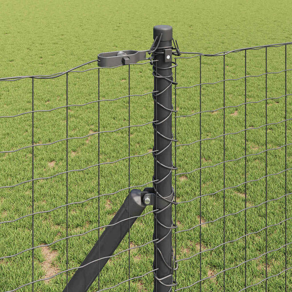 vidaXL Fence Post 13 pcs Grey Steel
