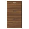 vidaXL Shoe Cabinet Brown Oak 59x17x108 cm Engineered Wood