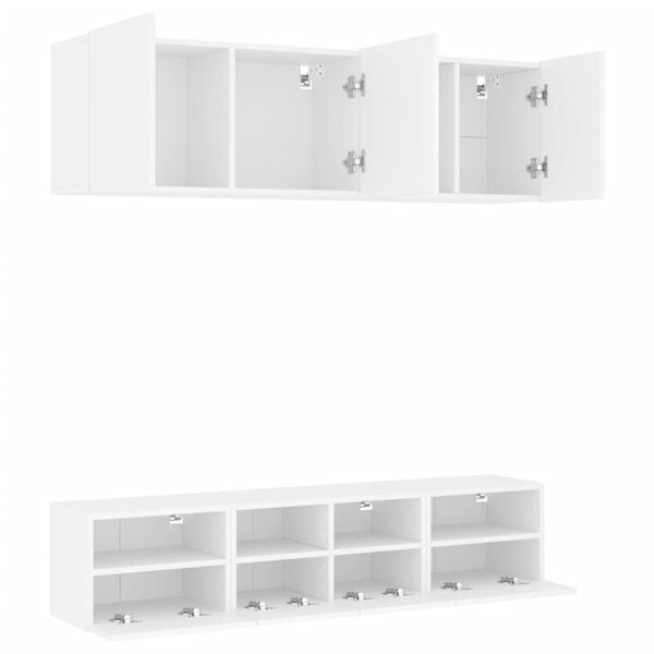 vidaXL 5 Piece TV Wall Units White Engineered Wood
