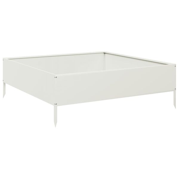vidaXL Garden Raised Bed White 100x100x33.5 cm Steel