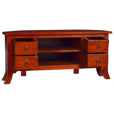 vidaXL TV Cabinet Classical Brown 100x40x45 cm Solid Mahogany Wood