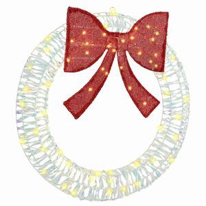 vidaXL Wreath 60 LEDs Warm white 76 x 76 x 8 cm PET