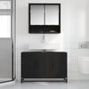 vidaXL Bathroom Furniture Set 2 pcs Black Oak Engineered Wood
