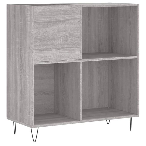 vidaXL Record Cabinet Grey Sonoma 84.5x38x89 cm Engineered Wood