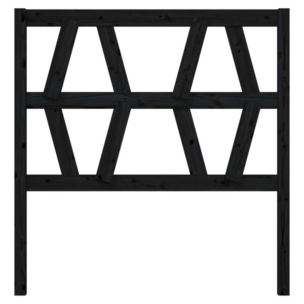 vidaXL Bed Headboard Black 81x4x100 cm Solid Wood Pine
