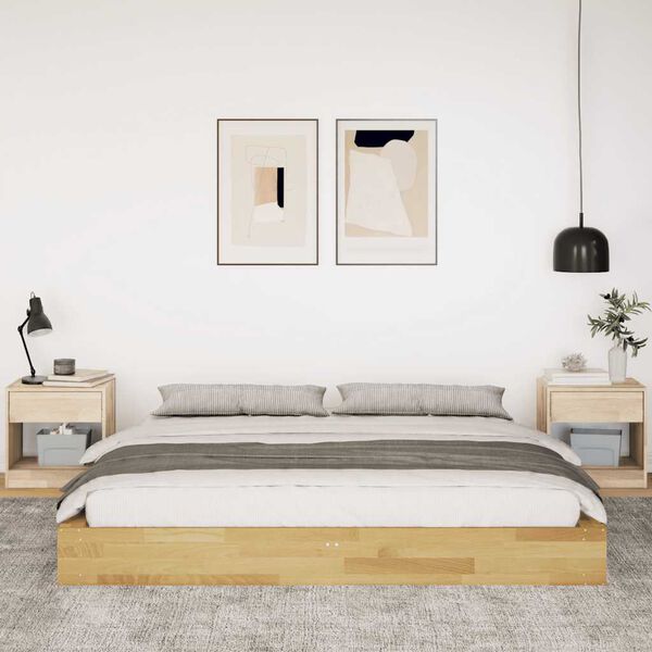 vidaXL Bed Frame without Mattress 180x200 cm Solid Wood Oak