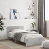 vidaXL Bed Frame without Mattress with LED Lights Concrete Grey 100x200 cm