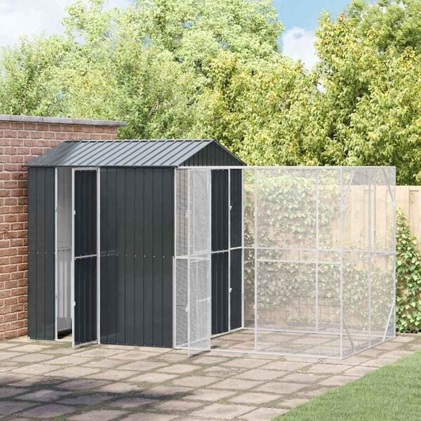 vidaXL Bird Cage Anthracite 418 x 210 x 247 cm Galvanised Steel