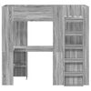 vidaXL Loft Bed Frame with Desk with Storage Grey Sonoma 75 x 190 cm