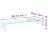 vidaXL TV Stand/Monitor Riser Glass Green 90x30x13 cm