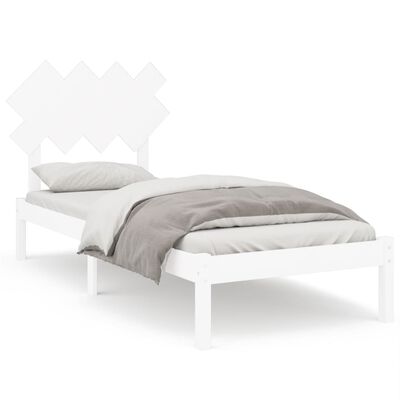 vidaXL Bed Frame White 90x200 cm Solid Wood