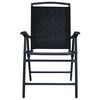 vidaXL Folding Garden Chairs 2 pcs Texilene Black