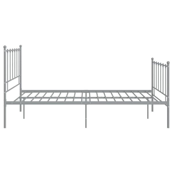 vidaXL Bed Frame without Mattress Grey Metal 120x200 cm