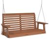 vidaXL Garden Swing Bench with Metal Chains Brown Solid Wood Fir