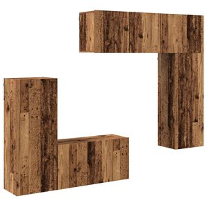 vidaXL TV Wall Unit 5 pcs Old Wood Engineered Wood