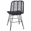 vidaXL Dining Chair 2 pcs Black 44 x 47 x 85 cm Rattan and Iron