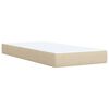 vidaXL Box Spring Bed with Mattress Cream 90x200 cm Fabric