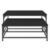 vidaXL Nesting Coffee Tables 2 pcs Black Engineered Wood