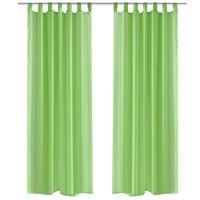 Apple Green Sheer Curtain 140 x 245 cm 2 pcs