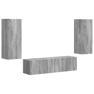 vidaXL TV Cabinet Set Wall-mounted 2 pcs Grey Sonoma Engineered Wood