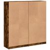 vidaXL Bookcase with Doors Smoked Oak 136x37x142 cm Engineered Wood