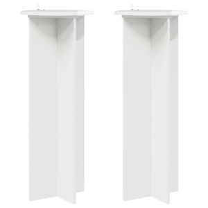 vidaXL Plant Stand 2 pcs High Gloss White &Oslash;40 x 100 cm Engineered Wood