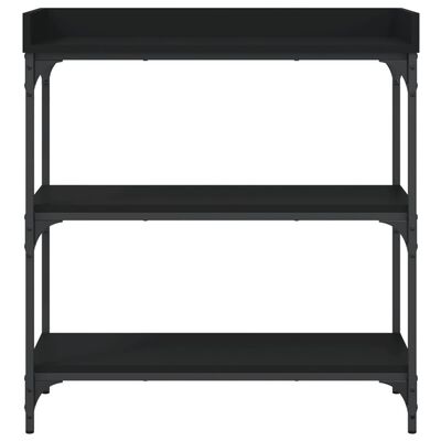 vidaXL Console Table with Shelves Black 75x30x80 cm