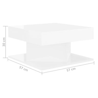 vidaXL Coffee Table High Gloss White 57x57x30 cm Engineered Wood
