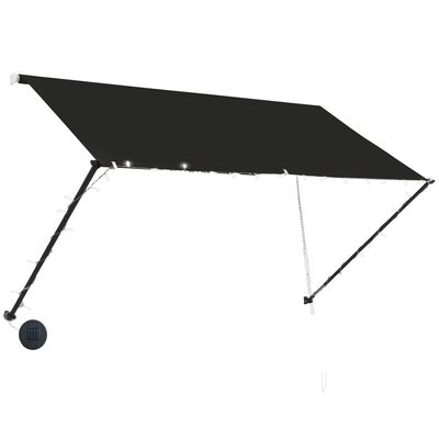 vidaXL Retractable Awning with LED 250x150 cm Anthracite