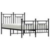 vidaXL Metal Bed Frame without Mattress with Footboard Black 120x190cm
