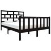 vidaXL Bed Frame without Mattress Black Solid Wood Pine Double