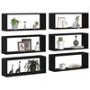 vidaXL Wall Shelves 6 pcs Black oak 60 x 15 x 23 cm Engineered wood