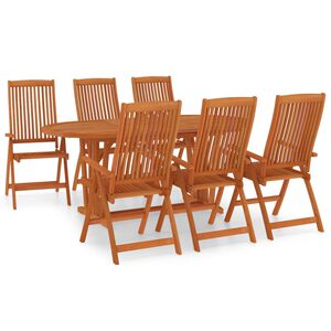 vidaXL 7 Piece Garden Dining Set Solid Wood Eucalyptus