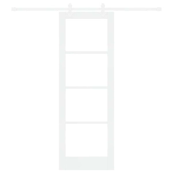 vidaXL Sliding Door White 73.5 x 211 cm Solid Pine Wood and Glass