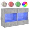 vidaXL TV Wall Cabinet with LED Lights Concrete Grey 98.5x30x60.5 cm