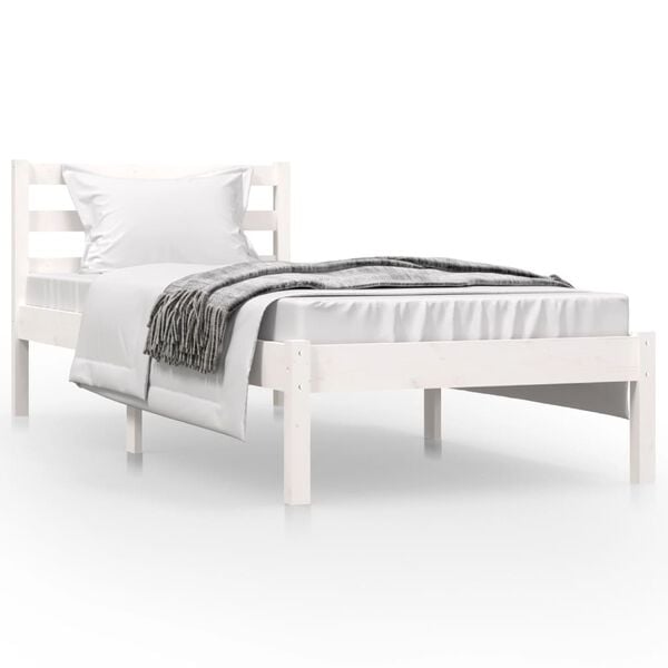 vidaXL Bed Frame without Mattress 75x190cm White Small Single