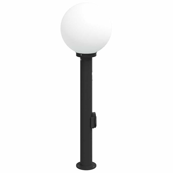 vidaXL Bollard Light with Sensor&Outlet 80 cm Black IP44