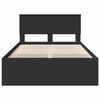 vidaXL Bed Frame with Headboard Black 135 x 190 cm Engineered wood