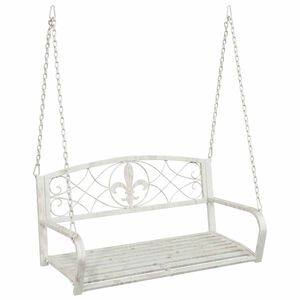 vidaXL Swing Bench Steel 110.5 x 59 x 55 cm Antique White