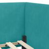 vidaXL Corner Bed Frame Turquoise 100 cm x 200 cm Fabric