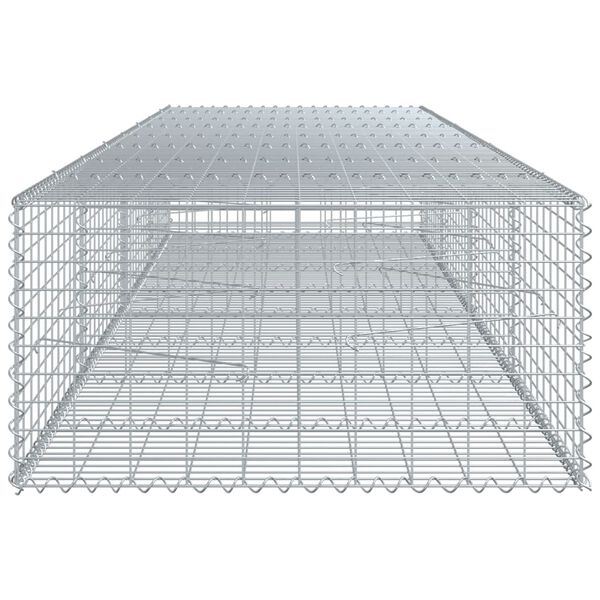 vidaXL Gabion Basket with Cover 400x100x50 cm Galvanised Iron