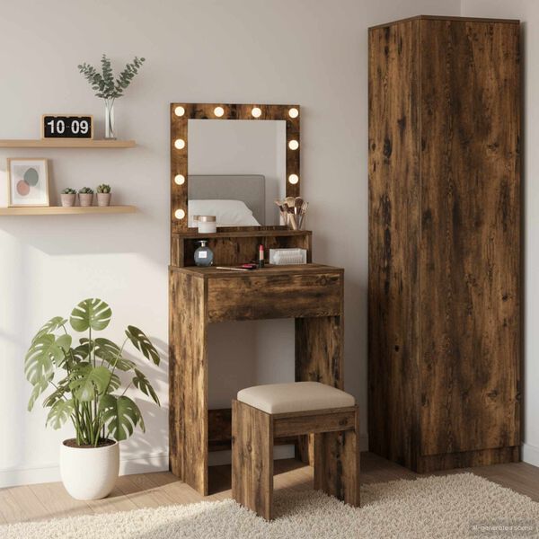 vidaXL Dressing Table Smoked Oak 50 x 41 x 135 cm Engineered Wood