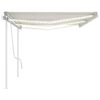 vidaXL Manual Retractable Awning with LED 6x3 m Cream