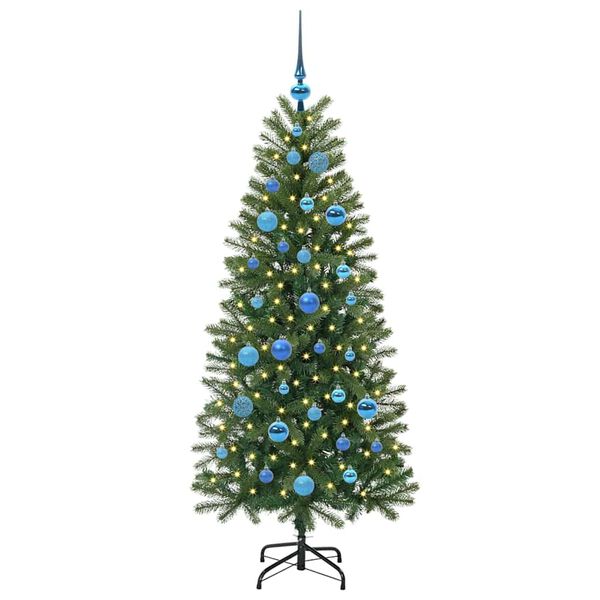 vidaXL Artificial Christmas Tree with 150 LEDs Green 150 cm PE and PVC