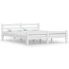 vidaXL Bed Frame without Mattress White Solid Pinewood 160x200 cm