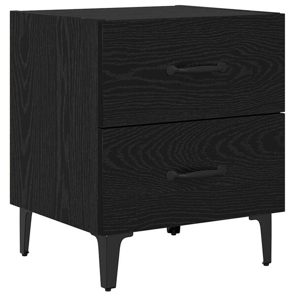 vidaXL Bed Cabinet Black oak 40 x 35 x 47.5 cm Engineered wood