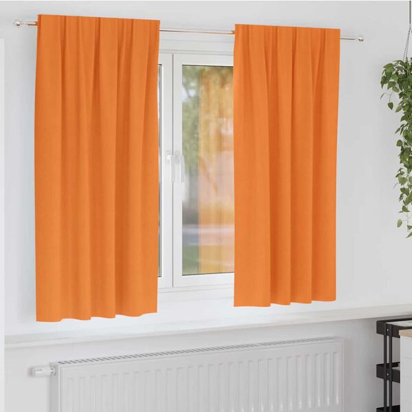 vidaXL Blackout Curtains with Rings 2 pcs Orange 175 x 140 cm