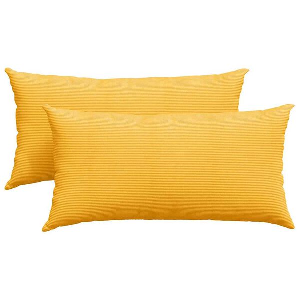 vidaXL Sofa Pillows 2 pcs Light Yellow 80 x 40 cm Corduroy Fabric