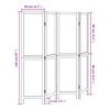 vidaXL Room Divider 4 Panels White Solid Wood Paulownia